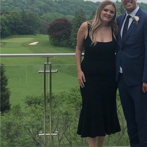 Dress the population black midi Monica dress XL - fits like a 10/12 - worn 1x